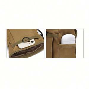 Riñonera Táctica Unisex para Exteriores de 3-5L con Cierre de Cremallera, Microfibra, Ajustable, Casual, Impermeable, en Forma de Caja, con Rayas - Product Image 5