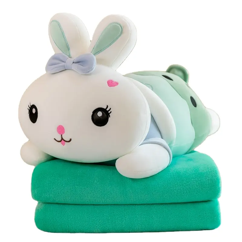Penjualan terlaris Kawaii bantal kelinci selimut boneka hewan hadiah untuk anak-anak
