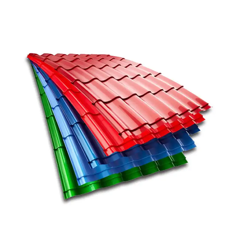 Tôles de toiture en zinc ondulé ASTM gi en stock plaque d'acier de toit à revêtement de couleur calibre 28