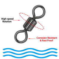 Swivel Pancing Baja Tahan Karat 360 Derajat °   Konektor Putar Halus Tugas Berat Aksesoris Peralatan Memancing Air Asin dan Air Tawar