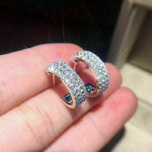 Orecchini di Lusso in Oro Bianco con Diamanti, Taglio Brillante Rotondo, Colore H, Argento Naturale, Gioielli da Festa per Donne - Product Image 4