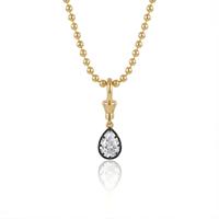 Custom Jewelry Stainless Steel Teardrop Zirconia Pendant Necklace Gold Bead Chain Waterproof Hypoallergenic Tarnish Resistant