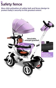 Vente en gros directe usine : Nouveau tricycle poussette 2-en-1 pour bébé, vélo pliant léger et réversible pour nourrissons, tout-petits et enfants - Product Image 5
