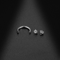 Baja bintang CZ Cincin sepatu kuda cincin Septum hidung anting tindik hidung barbel melingkar tulang rawan telinga perhiasan tindik