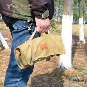 Bolsa de Almacenamiento de Lona para Exteriores, 32x40cm, Organizador de Herramientas para Camping, con Bolsillo de Malla y Correas para Uso en Exteriores - Product Image 4