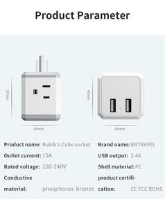 <span class=keywords><strong>Convertitore</strong></span> USB portatile 4 vie presa presa cubo con 2 Usb Adattatore <span class=keywords><strong>convertitore</strong></span> da viaggio per la casa e l'ufficio - Product Image 4