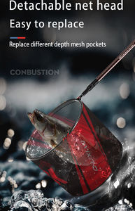 Filet de pêche pliant pêche à la mouche épuisette en alliage d'aluminium Nylon caoutchouc <span class=keywords><strong>poisson</strong></span> <span class=keywords><strong>rouge</strong></span> filet Portable rapide pliant poignée glace - Product Image 2