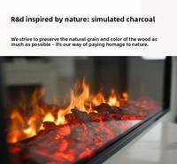 Cheminée électrique LCD holographique 3D moderne avec télécommande, encastrable murale, intelligente, protection contre la surchauffe intégrée