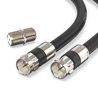 Cable Coaxial RG59 RG11 RG6 de Baja Pérdida para TV HD, Cable de Conexión RG6 de 3 Pies, Cable Coaxial Negro de 75 Ohmios con Conector F