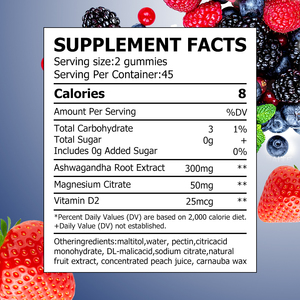 Gomitas de Ashwagandha de Marca Privada OEM/ODM, Suplemento Dietético con Vitamina D+Magnesio, Promueve la Calidad del Sueño - Product Image 2
