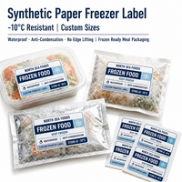 Étiquettes personnalisées anti-condensation avec code-barres - Autocollants adhésifs étanches à l'huile pour sachets de repas surgelés prêts à consommer (-18°C) et aliments pré-cuits