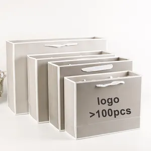 Custom Handle Paper Shopping Gift Bag MOQ 100 colorful Logo paper bag