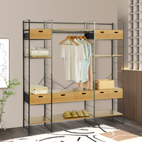 Porte-manteau en bois et en métal pour magasin, ensemble de cintres, présentoir de vêtements pour boutique