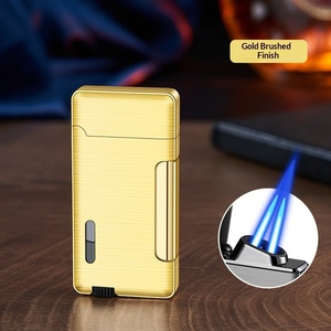 Encendedor Creativo <span class=keywords><strong>de</strong></span> Doble Llama, Resistente al Viento, Llama Azul, Recargable con Butano, Diseño Moderno, Popular en <span class=keywords><strong>TikTok</strong></span>, Gran Venta - Product Image 6