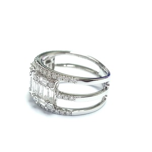 Anillos de Oro Blanco de 18k Clásicos y Deslumbrantes, con Corte Brillante de Alta Calidad, 2.00 CT, Diseño de Racimo Cuadrado, para Mujer, Regalo de Aniversario o Fiesta, Invisible - Product Image 2