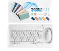Hotsell Slim Portable Mini Tablette Clavier Souris Combos Sans Fil RGB Rétro-Éclairé Anglais Espagnol Russe pour Mac PC iPhone iPad IOS
