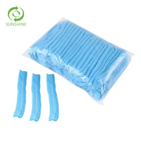 100 pièces de bonnets jetables en tissu non tissé élastique, transparents, pour la beauté et l'hôpital, type bouffant