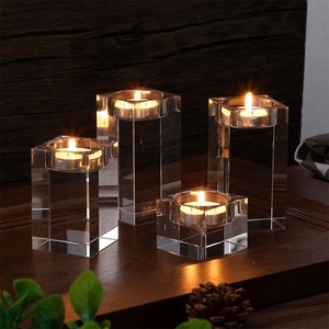 6 pièces <span class=keywords><strong>de</strong></span> bougeoirs carrés en verre cristal <span class=keywords><strong>de</strong></span> haute qualité et durables pour bougies chauffe-plat et bougies votives, pour <span class=keywords><strong>mariage</strong></span> et dîner - Product Image 4