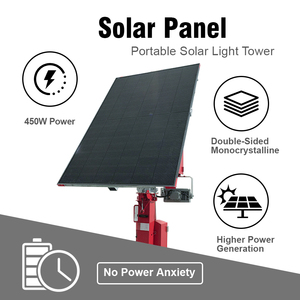 Tour d'<span class=keywords><strong>éclairage</strong></span> solaire portable <span class=keywords><strong>autonome</strong></span> HiGUARD avec batterie au lithium <span class=keywords><strong>de</strong></span> 2560 Wh et 2*100 W <span class=keywords><strong>de</strong></span> lampes LED pour <span class=keywords><strong>chantier</strong></span> - Product Image 5