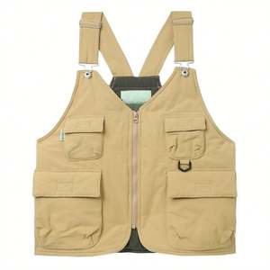 Chaqueta chaleco utilitario para hombre del fabricante con cremallera y bolsillos múltiples Chaqueta de moda de primavera - Product Image 1