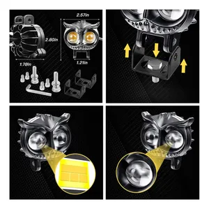 Đèn pha phụ trợ mini hình cú mèo <span class=keywords><strong>LED</strong></span> cho xe máy, đèn sương mù, đèn chiếu sáng <span class=keywords><strong>LED</strong></span> cho xe máy - Product Image 4