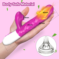ALWUP 2 in1 Dual Stimulation Leistungs starker Kaninchen-Vibrations stab für Klitoris Setzen Sie Stimulus G-Punkt-Massage gerät Sexspielzeug für Frauen ein