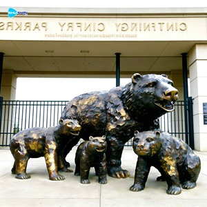 Grande Scultura Moderna Personalizzata di Orso <span class=keywords><strong>Grizzly</strong></span> in Bronzo Nero per Decorazione Esterna di Casa e Parco - Product Image 1