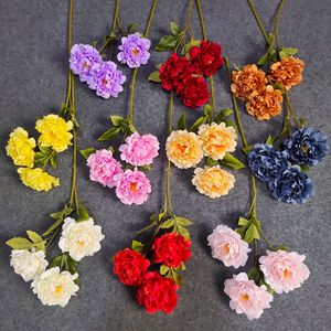Fleurs artificielles de pivoine de style chinois en soie pour décorations de mariage, arrangement au sol, moulage par injection - Product Image 2
