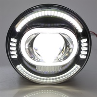 TIYPEOR Phare de voiture universel rond de 7 pouces à LED, faisceau haut/bas, projecteur de phare H4