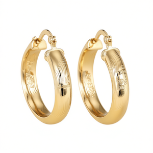 E4454 Golden <b>Hoop</b> <b>Earrings</b> Gold Plated Zinc Alloy Classic Unisex <b>Fashion</b> Jewelry - Product Image 1