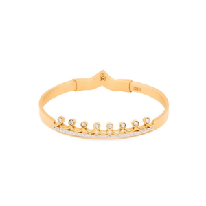 Bracciale a Corona in Acciaio Inossidabile Placcato Oro, Gioiello alla Moda, Regalo per Donne - Product Image 1
