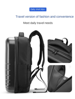 Sac à dos d'ordinateur portable unisexe grand format, résistant à la compression, coque rigide en PU, imperméable, multifonctionnel, pour les déplacements professionnels