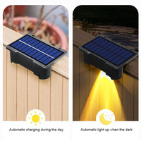Lampes murales solaires à capteur pour colonnes, éclairage d'ambiance extérieur étanche pour cours et jardins, projecteurs muraux