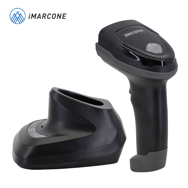 Imarcone 2D Wireless QR Barcode Scanner Handheld Laser Scanner Charging Base USB COM Interface for Warehouses OEM Stock