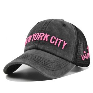 Gorras bordadas personalizadas, gorra de béisbol deportiva Unisex de algodón lavado con malla, gorra de béisbol informal para exteriores, gorra de camionero de red - Product Image 3