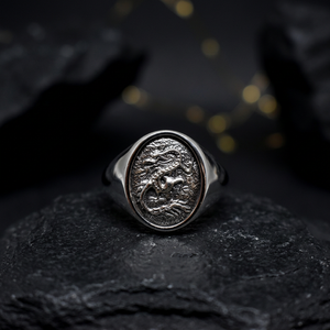 Wholesale Dragon Signet <b>Ring</b> 925 Sterling <b>Silver</b> Handmade Oxidized Mythical Pave Setting <b>Men</b> Vintage Gothic Hinduisan Statement - Product Image 1