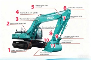 מחפר partssk330 no.6 פיר קדמי של גליל זרוע בנייה חלקי מכונות - Product Image 6