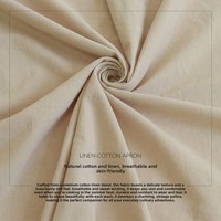 Tablier de cuisine en coton et lin pour femme, col halter, taille ajustable avec lien, logo personnalisé, résistant aux taches, idéal pour la cuisine, le café, la restauration
