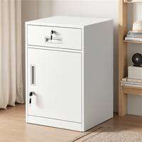 Meuble de rangement de bureau moderne en acier, petit casier avec serrure à code robuste, tiroir de rangement et base pour imprimante, modèle bas