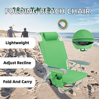 Chaise de camping pliante réglable en gros, légère et portable, avec sac à dos, pour l'extérieur, confortable, avec cadre en aluminium