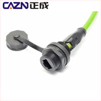Cable de red Ethernet de doble cabeza para exteriores, acoplador Lan impermeable, conector RJ45
