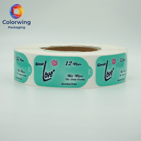 Étiquettes autocollantes en rouleau BOPP imperméables et durables, personnalisées, écologiques, refermables, avec languette d'ouverture pour lingettes humides et mouchoirs – Vente en gros