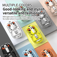 Souris sans fil transparente avec rétroéclairage RGB, trimode, rechargeable, silencieuse, ergonomique, mini, portable pour Mac, PC, ordinateur portable
