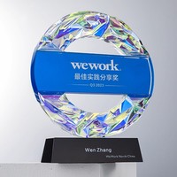 Trophée HBL en métal et résine, nouveau design, cristaux colorés, formes géométriques, impression UV, trophée pour les récompenses d'entreprise
