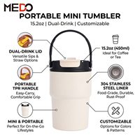 Gobelet isotherme de voiture 450 ml en acier inoxydable à double paroi sous vide avec revêtement intérieur en céramique, infuseur à thé et paille