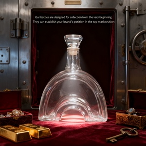 Bouteille en verre arquée personnalisée de luxe de 700 ml avec bouchon en liège estampé à chaud pour whisky, vodka, vin, <span class=keywords><strong>tequila</strong></span> - Product Image 6