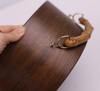 FAVORCRAFTS Boîte Cadeau Rigide de Luxe Personnalisée avec Logo pour Gâteaux de Lune de la Fête de la Mi-Automne, avec Poignée en Bambou et Finition Grain de Bois