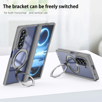 Funda Plegable Transparente Rígida y Resistente a Golpes para Teléfono Móvil con Soporte de Anillo para Samsung Galaxy Z Fold 8 7 Ultra
