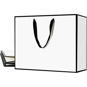 Customized Luxury <b>Gift</b> Paper <b>Bags</b> Ivory Board Zipper Top Custom Logo Colors for Shoes Clothing Packaging-Eco-Friendly Wholesale - Product Image 1