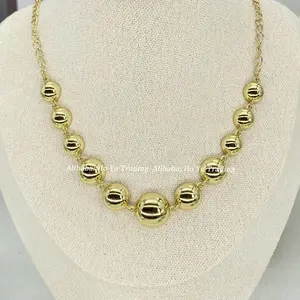 Hot Selling New Trendy Copper Brass Chain 18k Gold Golden Fashion Necklace Shiny For Women Party Birthday Girls Gift New Arrival